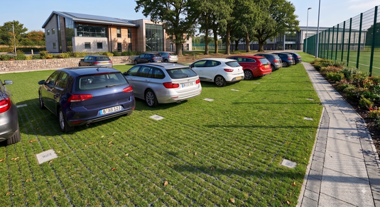 Grass grid car park with IBRAN®-X40