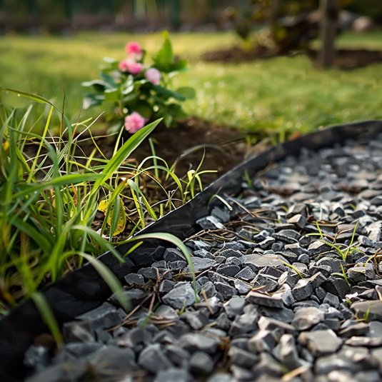 IBRAN plastic lawn and gravel edging